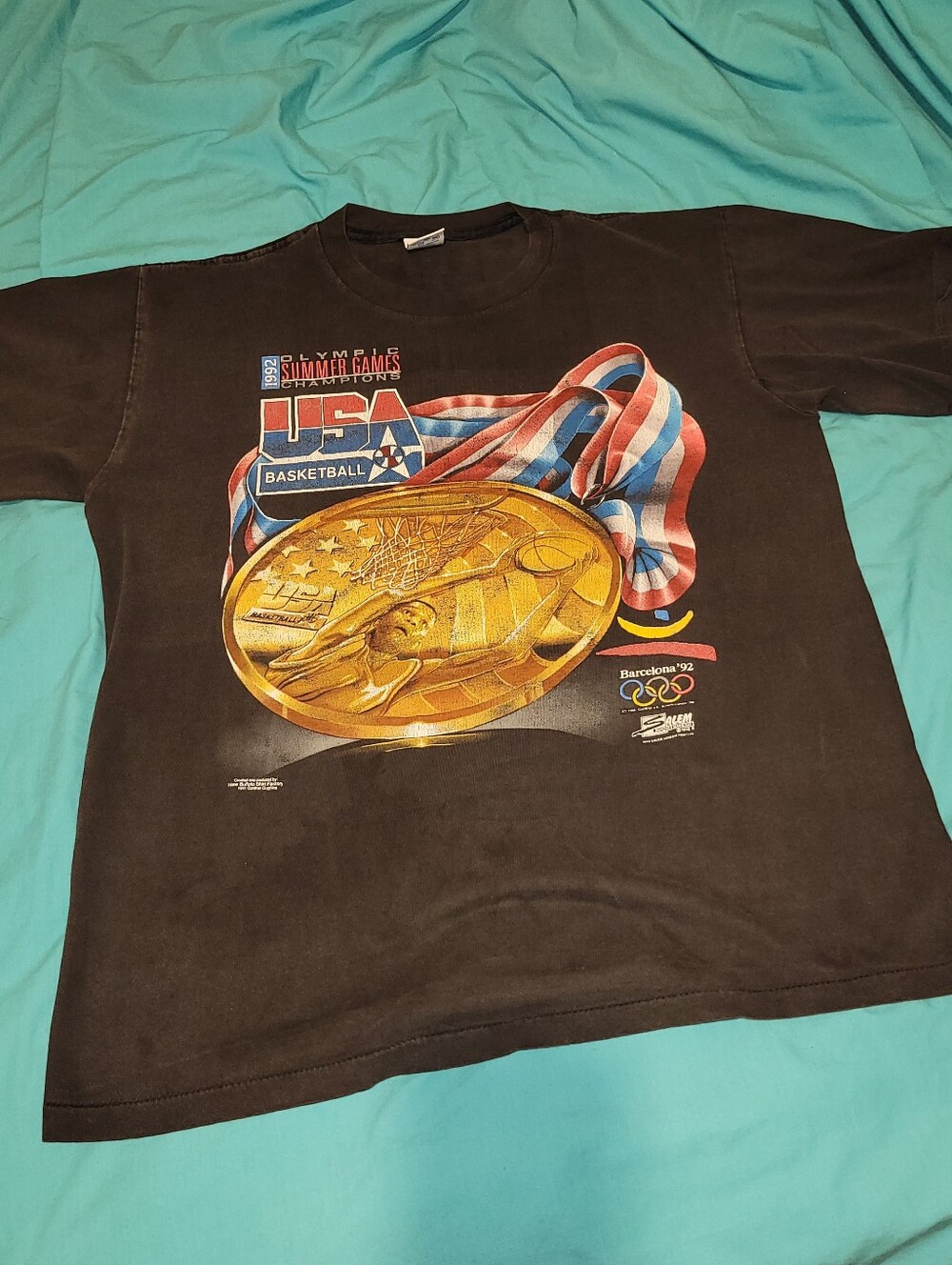 Vintage 1991 1992 USA Basketball Team Champions T-shirt Shirt  Large L NICE!!